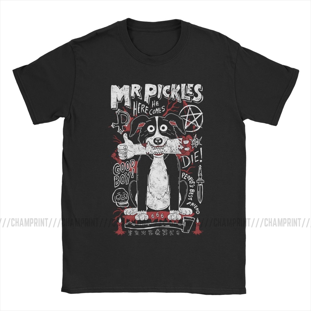 Mr Pickles Men's T Shirts Tv Adult Adultswim Mature Dog Evil Satan Funny Tee Shirt Short Sleeve T-Shirt Cotton 4XL 5XL 6XL T200224