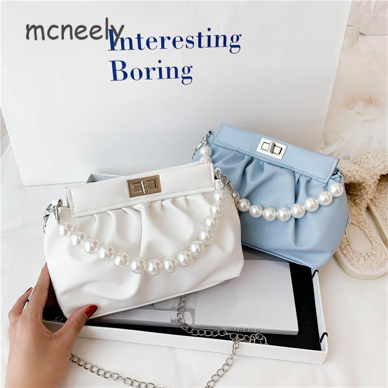New Fashion Women's Bag Korean Pearl Chain Bag Casual Solid Pleated Small Single Shoulder Messenger, As picture
New Fashion Women's Bag Korean Pearl Chain Bag Casual Solid Pleated Small Single Shoulder Messenger, As picture