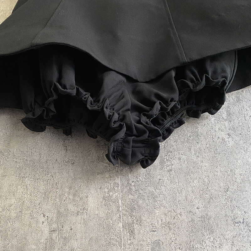 Black Casual Short For Women High Waist Patchwork Zipper Minimalist A Line Shorts Skirts Female Summer Fashion Clothing 210531