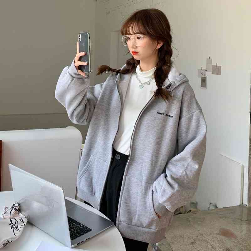 Coat women's spring and autumn thin loose hooded 2021 new sports top summer Baseball Jacket zipper cardigan sweater, Black
Coat women's spring and autumn thin loose hooded 2021 new sports top summer Baseball Jacket zipper cardigan sweater, Black