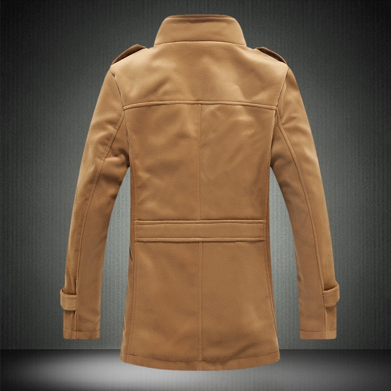 DIMUSI Winter Men's Wool Jackets Casual Man Fleece Warm Windbreaker Blends Coats Mens Outwear Fur Stand Collar Jackets Clothing T200502