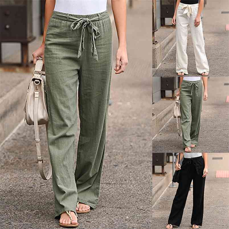 Summer wide-leg pants Women white bow-knot belt thin Femme high-waist loose straight armygreen Trousers pantalones 210604, Black
Summer wide-leg pants Women white bow-knot belt thin Femme high-waist loose straight armygreen Trousers pantalones 210604, Black
