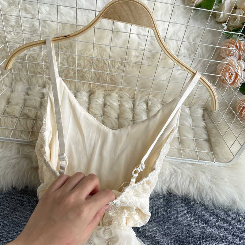 DEAT Spring Arrivals Solid Color Sleeveless High Waist Open Back Mesh Stitching Slim Long Dress MZ639 210709