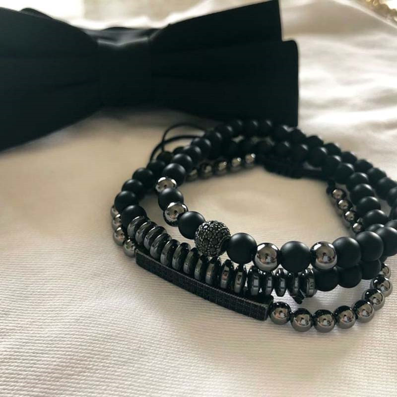 Natural Stone Beaded Bracelet For Mens Pulseras Masculina Jewelry 3pcs/set Fashion Charm Women Bracelets