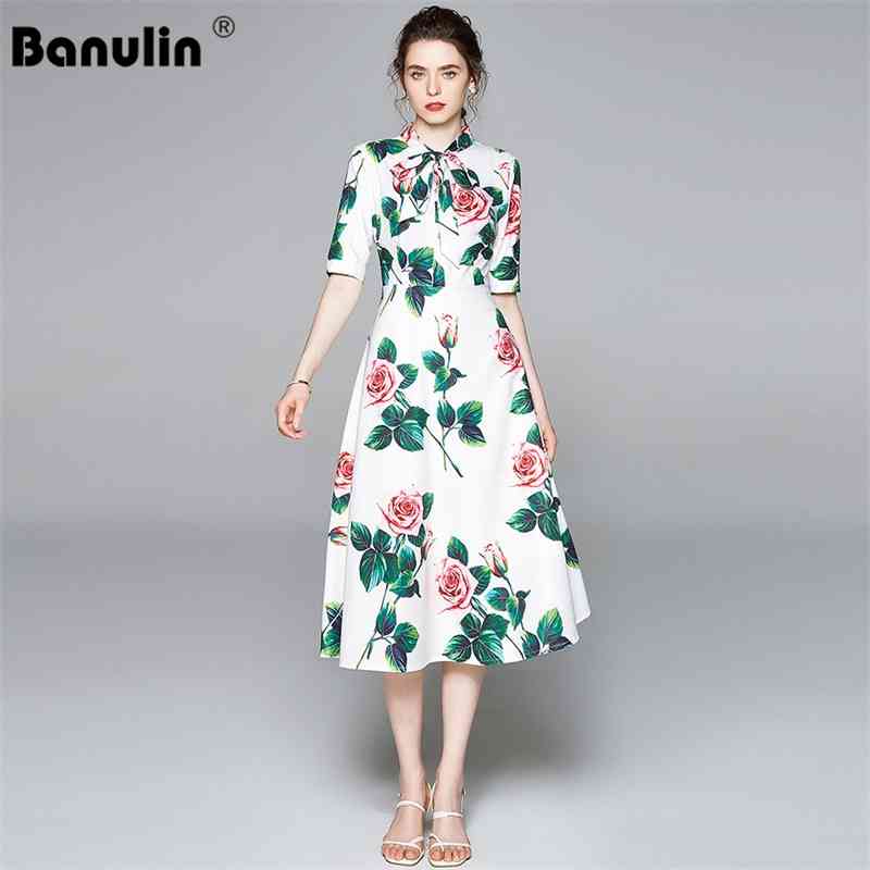 Banulin Summer Fashion Runway Boho Maxi Dresses Women's Short Sleeve Rose Flowers Print Holiday Elegant Party Long Dress 210603, Green
Banulin Summer Fashion Runway Boho Maxi Dresses Women's Short Sleeve Rose Flowers Print Holiday Elegant Party Long Dress 210603, Green