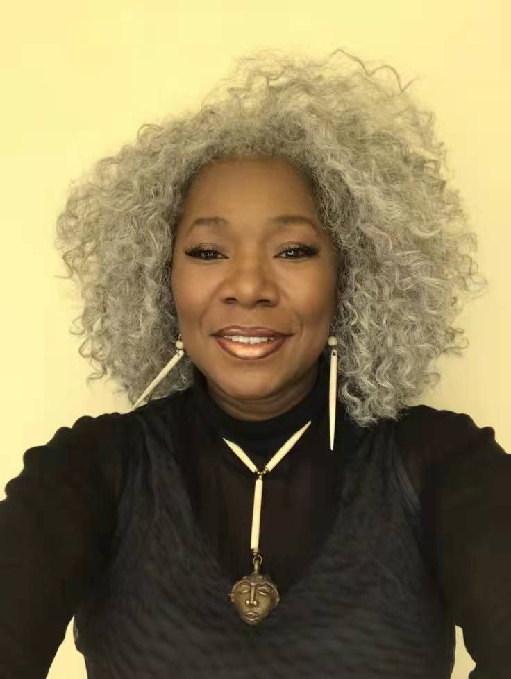 Custom white gray blend ponytail updo women grey hair extension with drawstring clip pony tail pnatural silver highlights fabulous african american ha