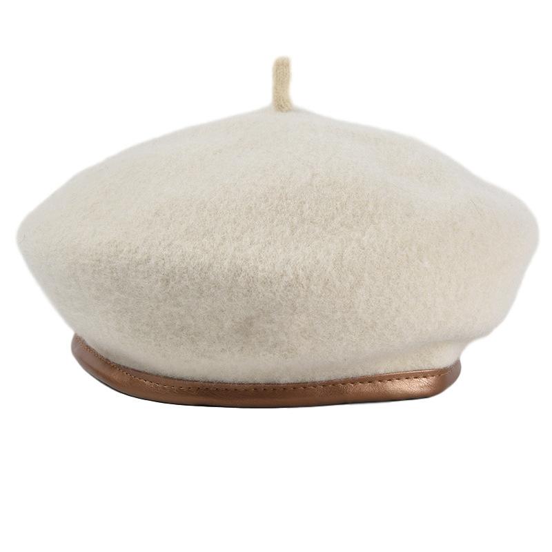 Berets Autumn Winter PU Leather Edging Wool Brim Lady Beret Hat For Women Men Leisure Painter Pumpkin Peaky Blinders Boinas, Beige
Berets Autumn Winter PU Leather Edging Wool Brim Lady Beret Hat For Women Men Leisure Painter Pumpkin Peaky Blinders Boinas, Beige