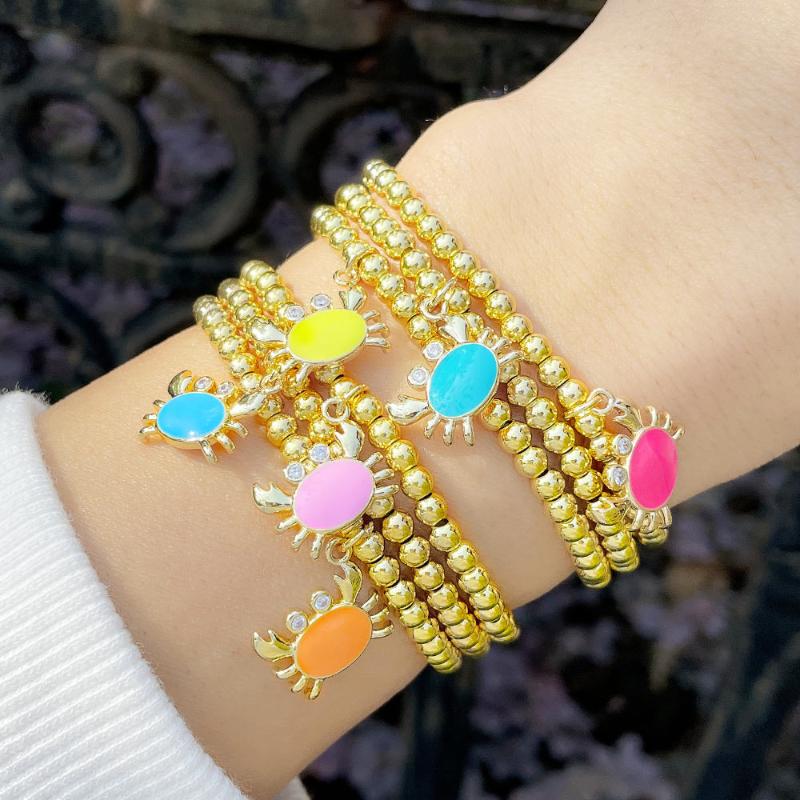 Charm Bracelets EYIKA Copper Colorful Enamel Cute Small Crab Zircon Bracelet Gold Plated Beaded Elastic Bangle For Women Girls Trendy Jewelr, Golden;silver
Charm Bracelets EYIKA Copper Colorful Enamel Cute Small Crab Zircon Bracelet Gold Plated Beaded Elastic Bangle For Women Girls Trendy Jewelr, Golden;silver