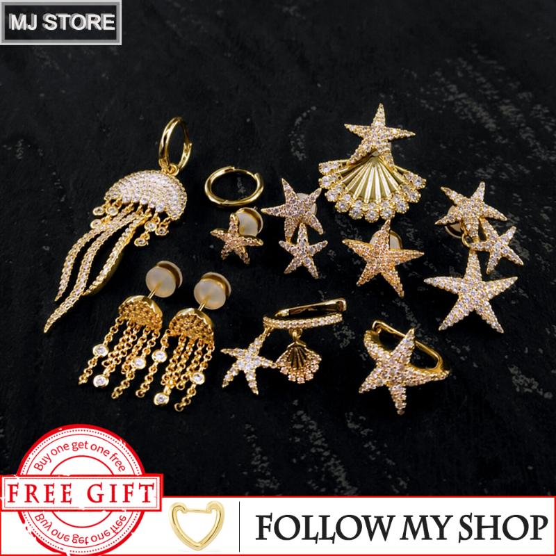 Dangle & Chandelier 925 Sterling Silver Earring For Women Tropical Ocean Holiday Jellyfish Starfish Shell Zircon Monaco Jewelry
Dangle & Chandelier 925 Sterling Silver Earring For Women Tropical Ocean Holiday Jellyfish Starfish Shell Zircon Monaco Jewelry