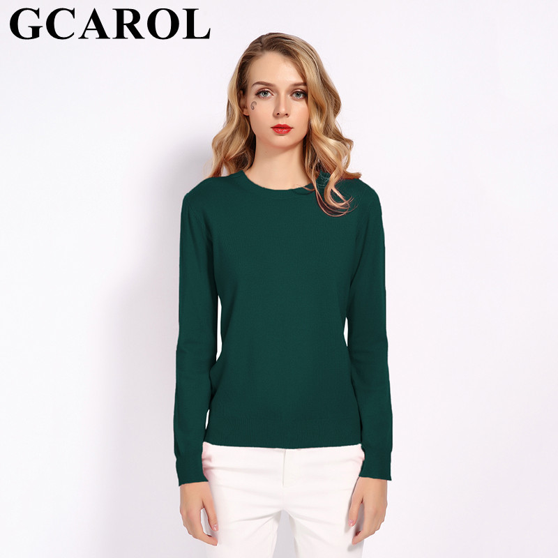 GCAROL New O Neck Women 30% Wool Sweater Candy Jumper Casual Stretch Fall Winter Basic Render Knit Pullover S-3XL 210218