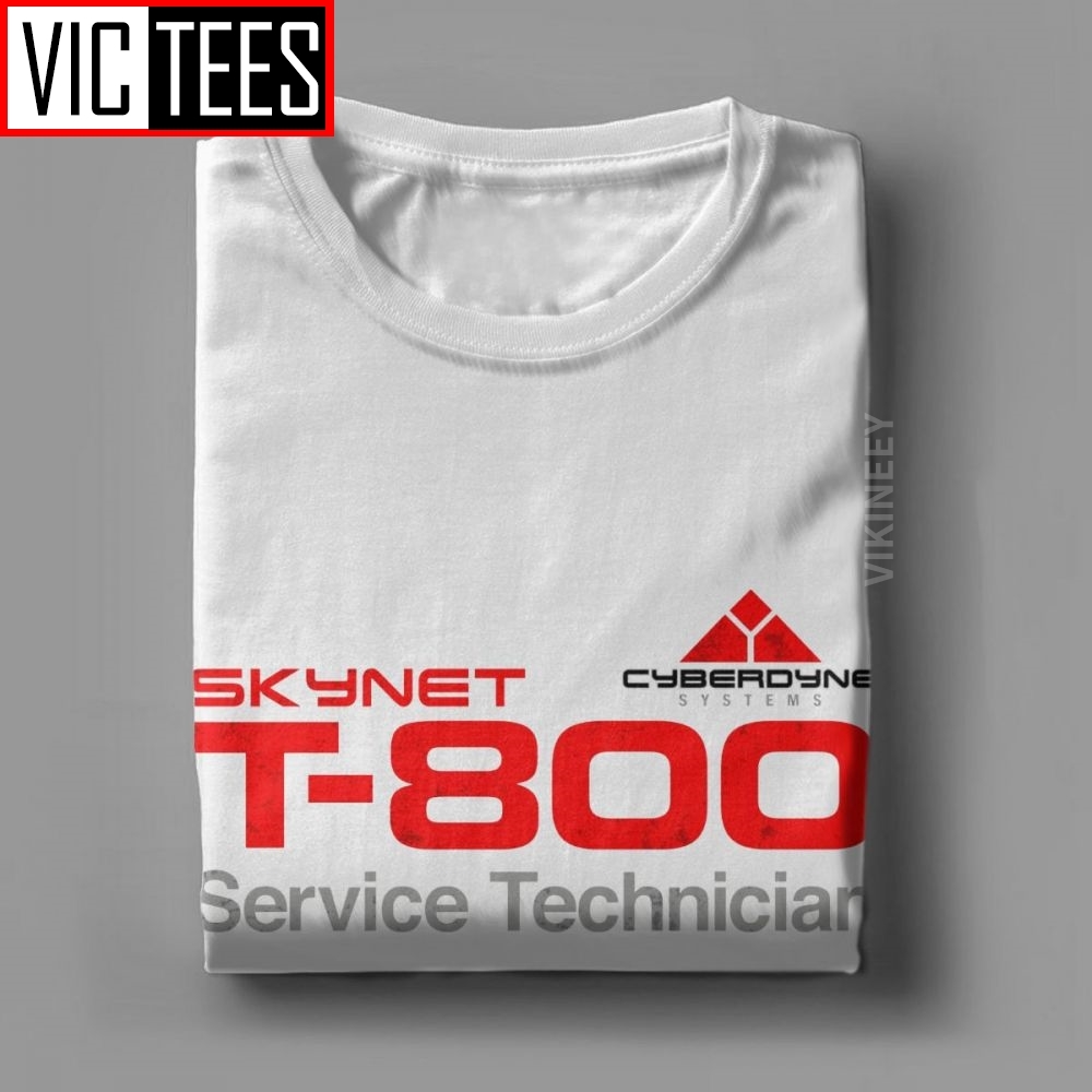 T-800 Technician T Shirt Men Cotton Novelty Tshirt Crewneck Terminator Cyberdyne Cyborg Camisas Hombre Wholesale 210225