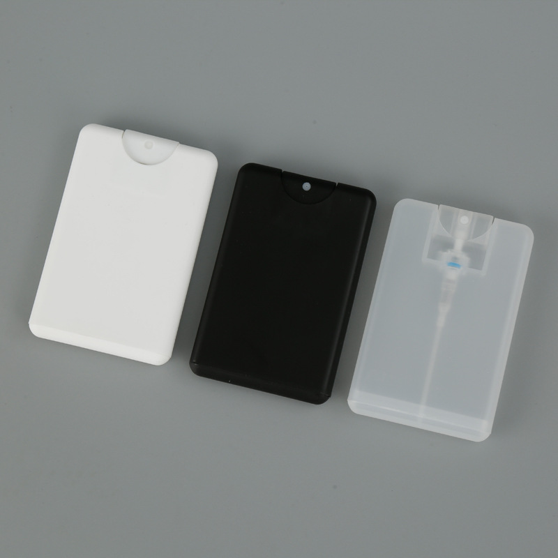 plastic 20ml hand sanitizer credit card type pocket perfume spray out cards bottle case