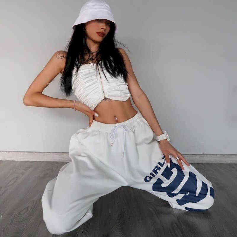 Spring Summer Pants Female Students Korean Harajuku Loose Casual Plus Fashion Streetwear Women Goth Sweatpants Trousers 211115