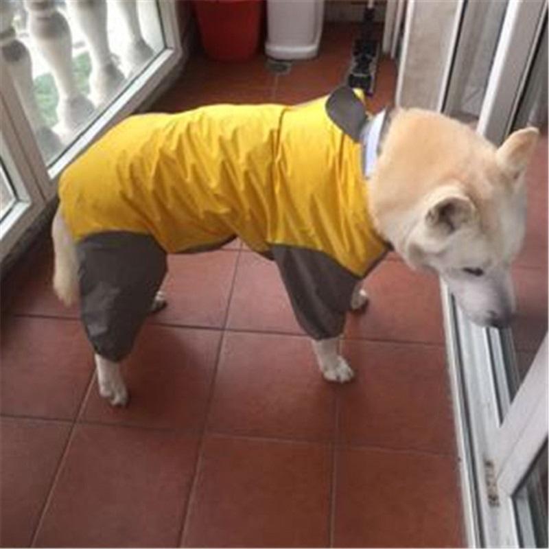 Dog Apparel Large Raincoat Clothes Waterproof Rain Jumpsuit For Big Medium Small Dogs Golden Retriever Outdoor Pet Clothing Coat