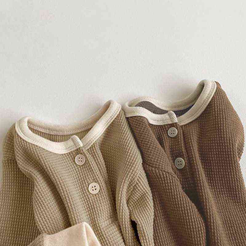 born Baby Girl Boy Cotton Clothes Set Ribbed Sweatshirt+Pant 2PCS Bebe Home Suit Spring Autumn Clothing set Outfit 0-2Y 220208