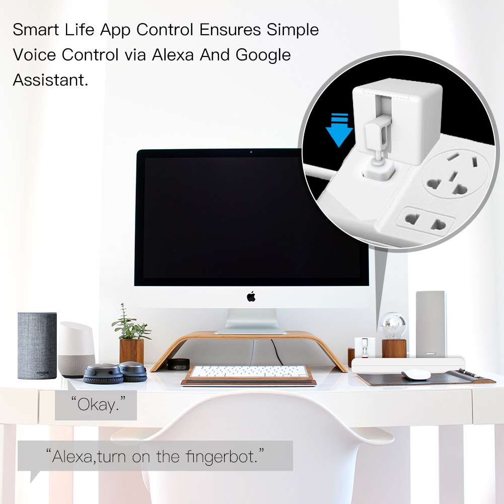 Moes Tuya Bluetooth control Switch Fingerbot Button Pusher Smart Life App Voice Controled by via Alexa Google Assistant