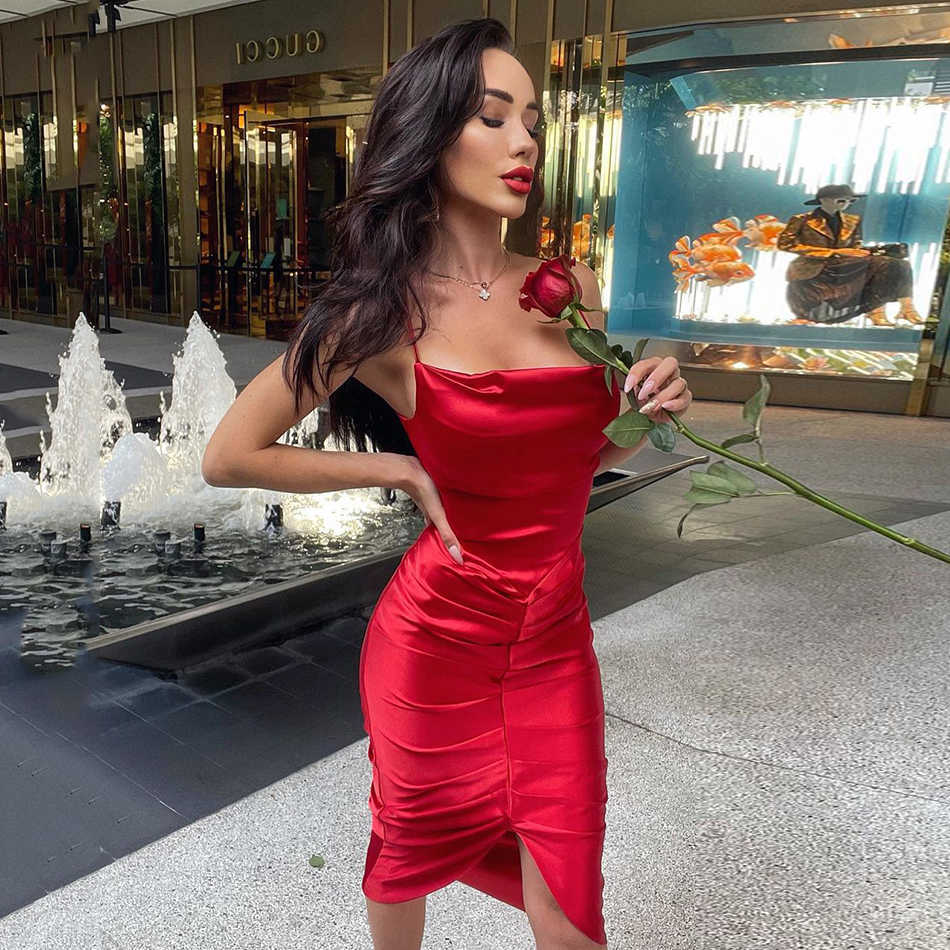 Autumn Women'S Sleeveless Pasta Belt Irregular Draped Tight Skirt Dress Celebrity Runway Club Party Vestidos 210527