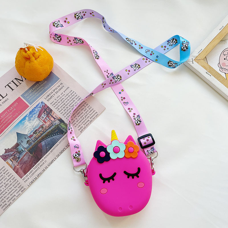 Children Bag Silicone Mini Bag Cute Cartoon Crossbody Handbag Messenger Shoulder Purse Mobile Phone for Adult Child