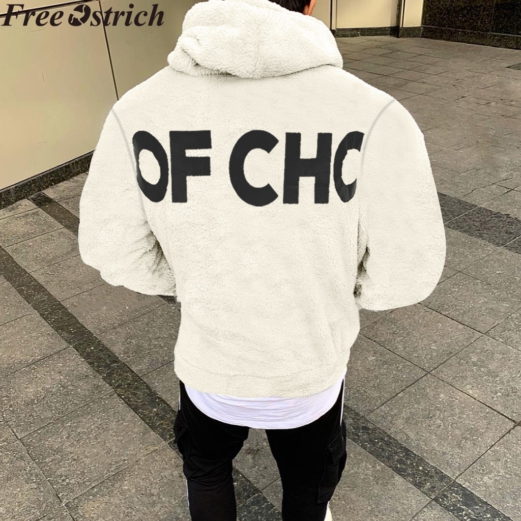 Autumn winter men plush casual Sweatshirts Hoodies long sleeve SAW printing plus size fashion Tops loose pocket Sweatshirt 201104