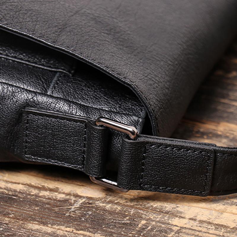 All-match AETOO Fashion Men's Leather Shoulder Bag, Casual Stiletto Bag