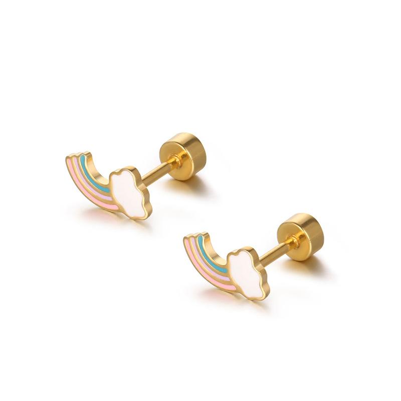 Stud Fashion Rainbow Funy Cartilage Screw Earrings For Women Stainless Steel Piercing Jewelry Gfit, Golden;silver
Stud Fashion Rainbow Funy Cartilage Screw Earrings For Women Stainless Steel Piercing Jewelry Gfit, Golden;silver