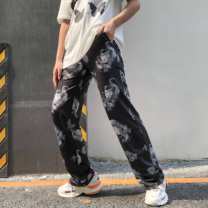 2021 New High-waist Elastic Casual Dragon Print Women' on a Loose Straight Line Fashion Pants Pantalon Femme Heat Sey6, Black
2021 New High-waist Elastic Casual Dragon Print Women' on a Loose Straight Line Fashion Pants Pantalon Femme Heat Sey6, Black