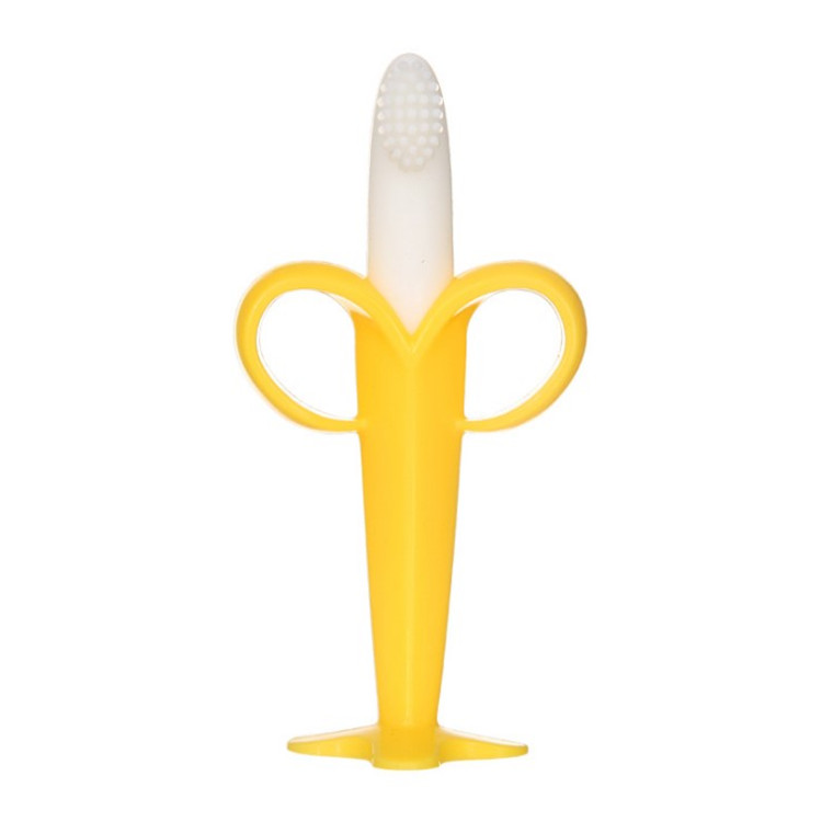 Banana Baby Toothbrush Self Soothing Pain Relief Soft Baby Teething Toys Training Toothbrush for Babies Toddlers Infants Molar Teether