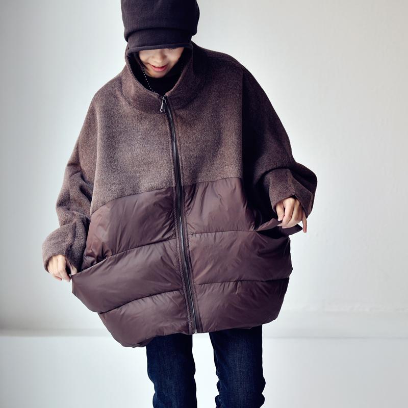 Women's Trench Coats MICOCO Y1325 Artistic Temperament Of Large - Profiled Wool Patchwork Loose Stand Collar Down Jacket, Tan;black
Women's Trench Coats MICOCO Y1325 Artistic Temperament Of Large - Profiled Wool Patchwork Loose Stand Collar Down Jacket, Tan;black