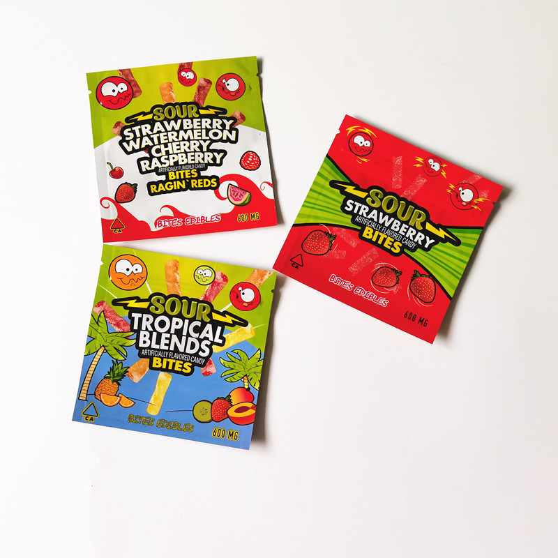 Empty Packaging bag 600mg sour srawberry bites tropical blends gummy candy resealable edibles Smell proof Zipper mylar
Empty Packaging bag 600mg sour srawberry bites tropical blends gummy candy resealable edibles Smell proof Zipper mylar