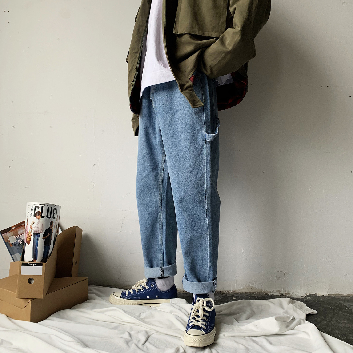 2021 New Spring Men's Brand Tide Baggy Cargo Pocket Jeans Black/blue Color Classic Homme Casual Pants Biker Denim Trousers -2xl D577
2021 New Spring Men's Brand Tide Baggy Cargo Pocket Jeans Black/blue Color Classic Homme Casual Pants Biker Denim Trousers -2xl D577