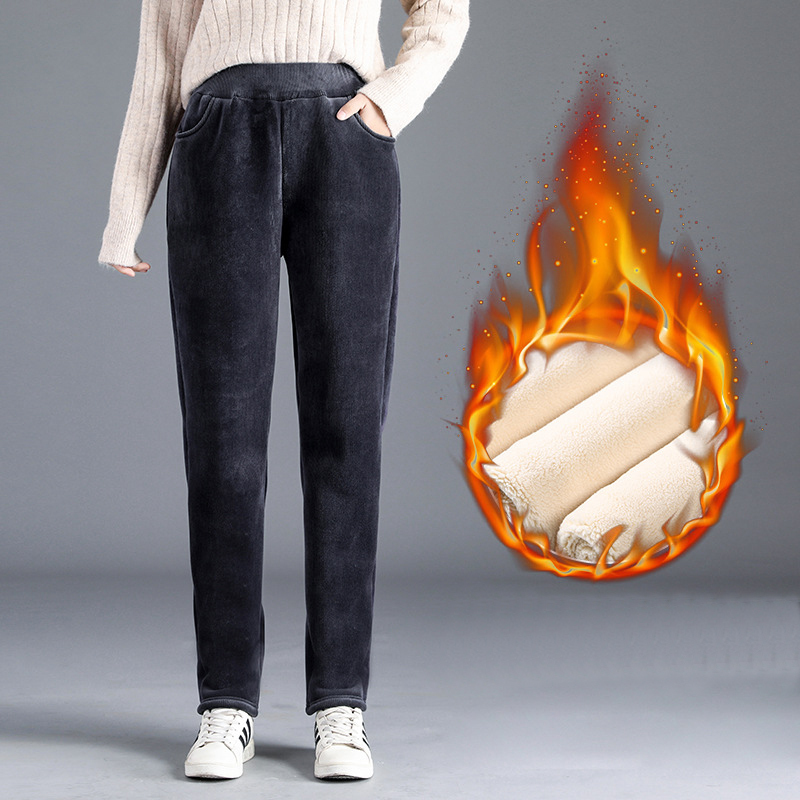 Autumn Winter Corduroy Harem Pants Women Fashion Thickening Casual Ladies' Pants Korean Loose High Waist Fleece Trousers 201012