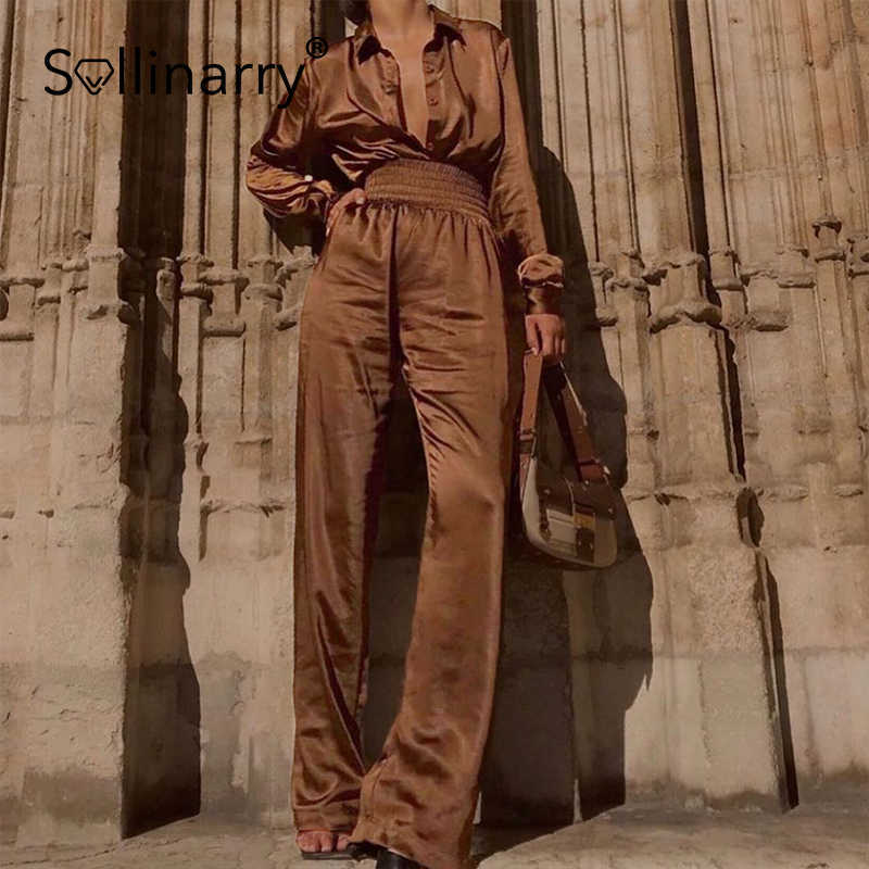 Sollinary Elegant long sleeves blouse and high waist elastic strap pants sale two piece sets lady Fashion women pants set 210709, Dark brown
Sollinary Elegant long sleeves blouse and high waist elastic strap pants sale two piece sets lady Fashion women pants set 210709, Dark brown