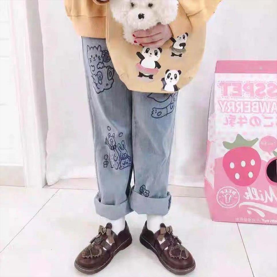 spring all match harajuku womens jean denim plus size sweet cute high waisted wide leg pants soft girl trousers, Blue
spring all match harajuku womens jean denim plus size sweet cute high waisted wide leg pants soft girl trousers, Blue