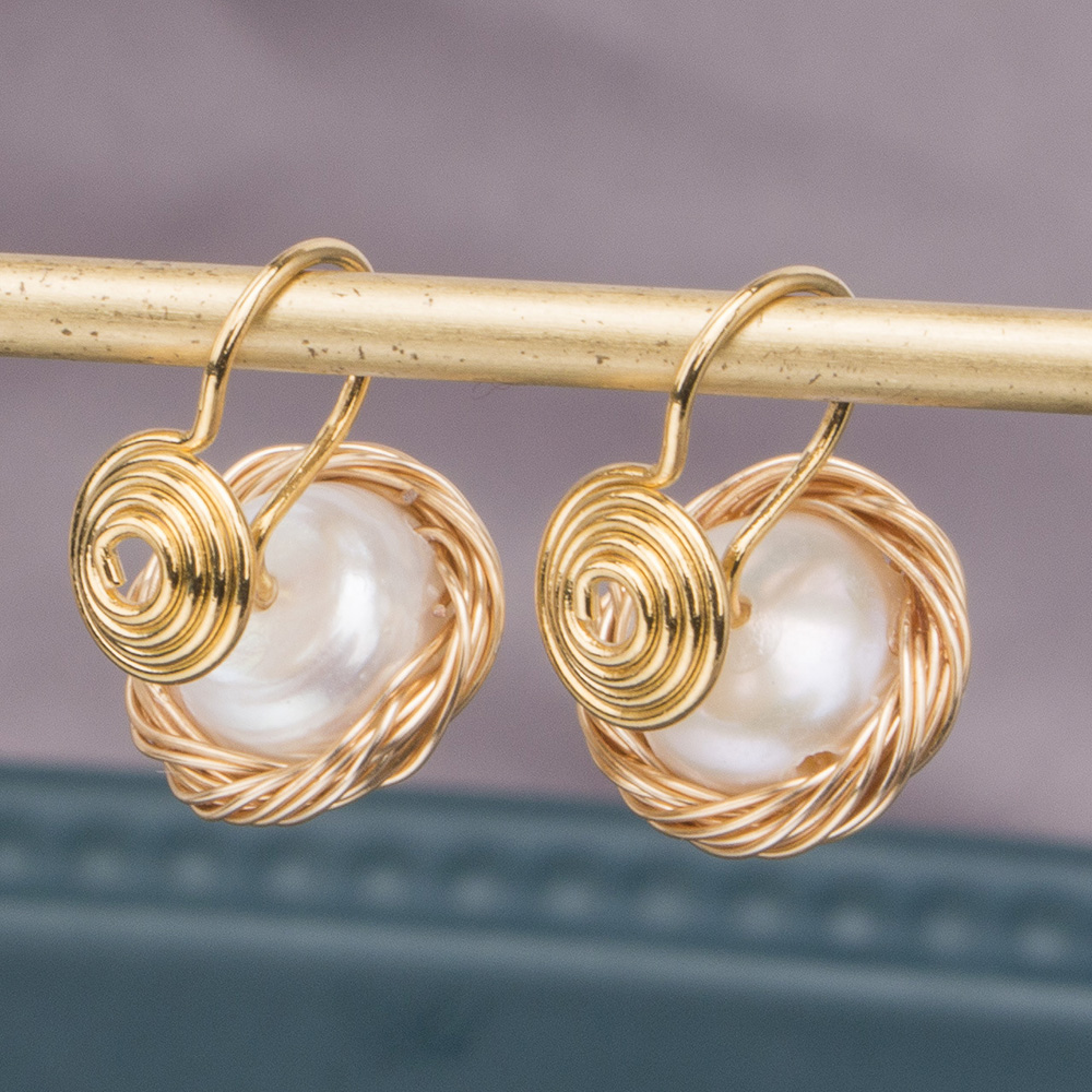 S925 Pearl Stud Earring 18K Real Gold Plated Prevent Allergy Earrings No Pierced Ears Ear Clip Painless Freshwater Natural Pearls