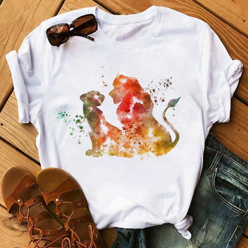 2021 New Women's T-shirt Bottoming Shirt Women's Style Watercolor Lion King Cartoon Pattern Drop Shipping Good Quality, White
2021 New Women's T-shirt Bottoming Shirt Women's Style Watercolor Lion King Cartoon Pattern Drop Shipping Good Quality, White