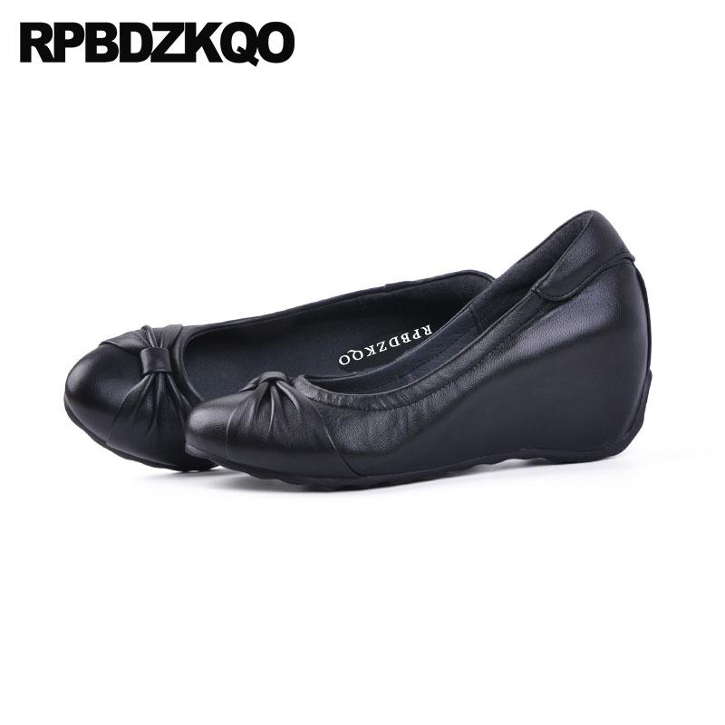 Fashion Office Wedge Shoes Ladies Round Toe Size 33 4 34 2021 Brand European Designer Bow Black Genuine Leather Medium Heels
Fashion Office Wedge Shoes Ladies Round Toe Size 33 4 34 2021 Brand European Designer Bow Black Genuine Leather Medium Heels