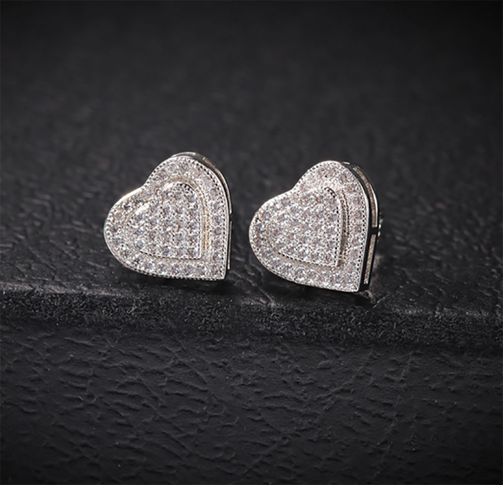 Double layer Love Heart Drop Earrings Stud 1 Pair Casual 925 Silver Iced Out Diamond Micro Pave Cubic Zircon Earring Men Women gift jewelry
Double layer Love Heart Drop Earrings Stud 1 Pair Casual 925 Silver Iced Out Diamond Micro Pave Cubic Zircon Earring Men Women gift jewelry
