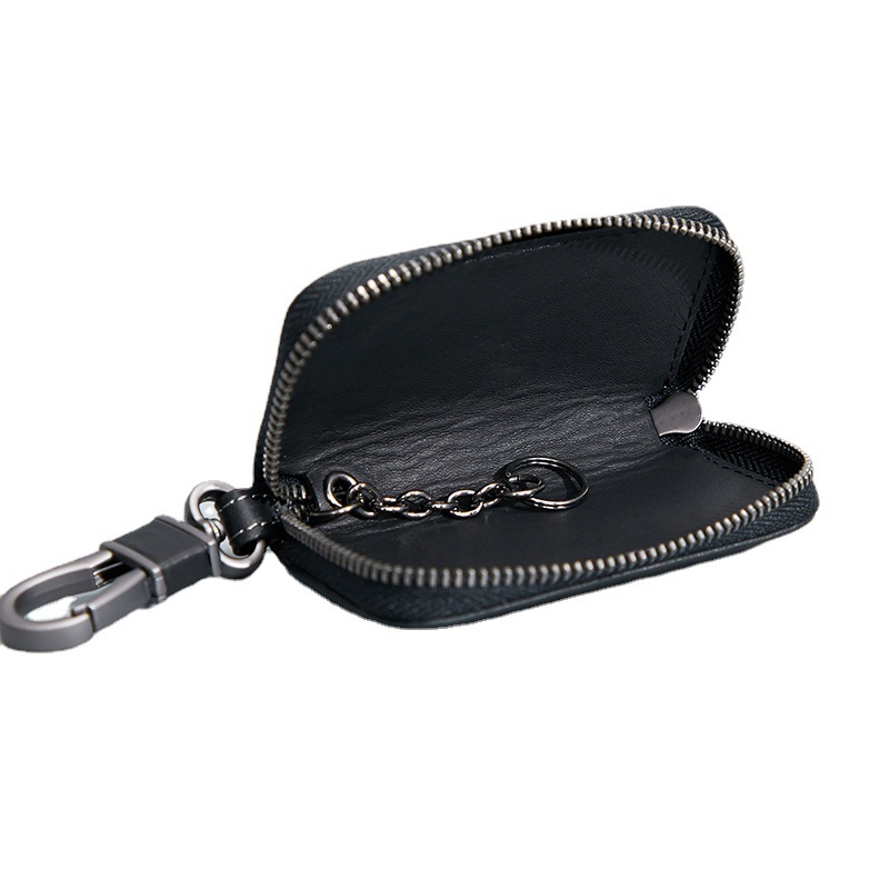 Genuine Leather Car Key Men Women Wallets Zipper Keys Case Bag Men Card Money Holder Business Housekeeper Keychain Cover