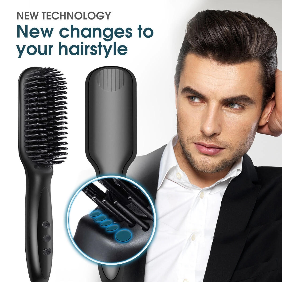 Electric Hair Straightener Portable Constant Temperature Negative Ion Hair Styling Tool Male - US Standard
