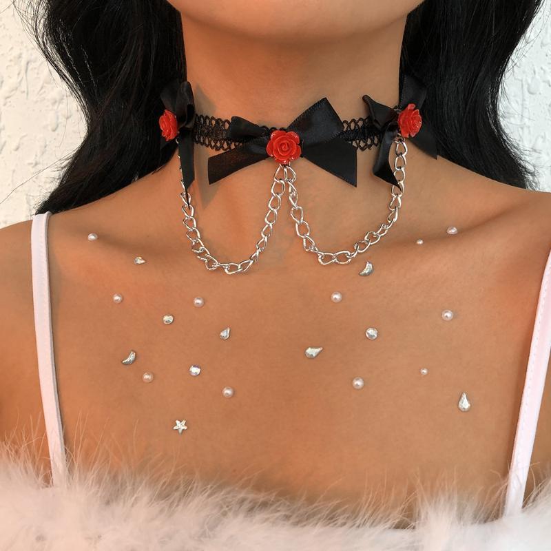 Chokers Adjustable Lace Choker Fashion Gothic Chains Tamtoo Flower Collar Necklace For Women Girls Detachable Cosplay Party Jewelry
Chokers Adjustable Lace Choker Fashion Gothic Chains Tamtoo Flower Collar Necklace For Women Girls Detachable Cosplay Party Jewelry