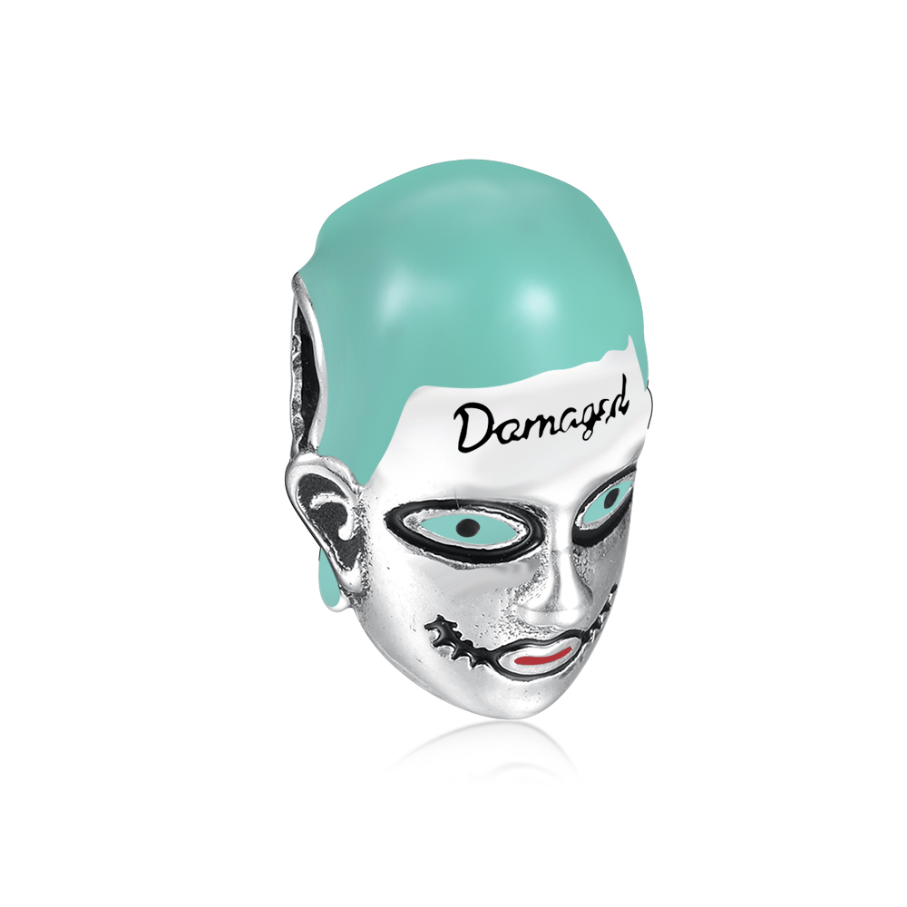 Fit Original Charm Bracelet Real 925 Sterling Silver Damaged Man Green Hair And Big Mouth Clown Beads For Making Berloque DIY