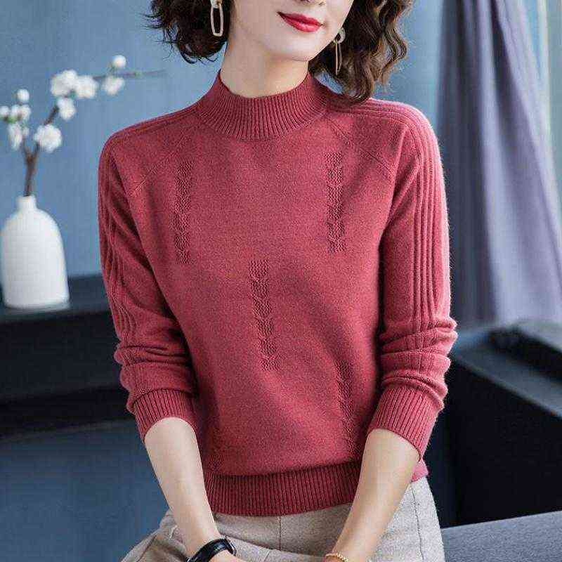 PEONFLY Turtleneck Sweater Autumn Winter Knitted Pullovers Women Sweaters Casual Loose Long Sleeve Solid Color Female Jumper 211109