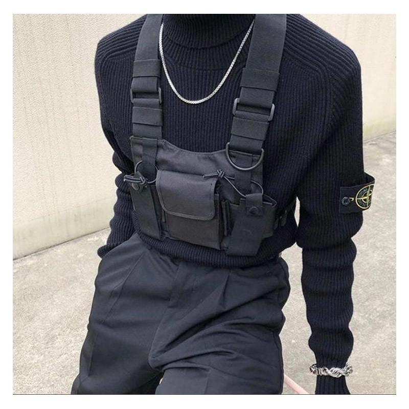 Black Tactical Bag Harness bag Men Nylon Chest Bag Hip Hop Streetwear Functional Boy Chest Rig Kanye West Wist Pack Tactical Waist Pack
Black Tactical Bag Harness bag Men Nylon Chest Bag Hip Hop Streetwear Functional Boy Chest Rig Kanye West Wist Pack Tactical Waist Pack