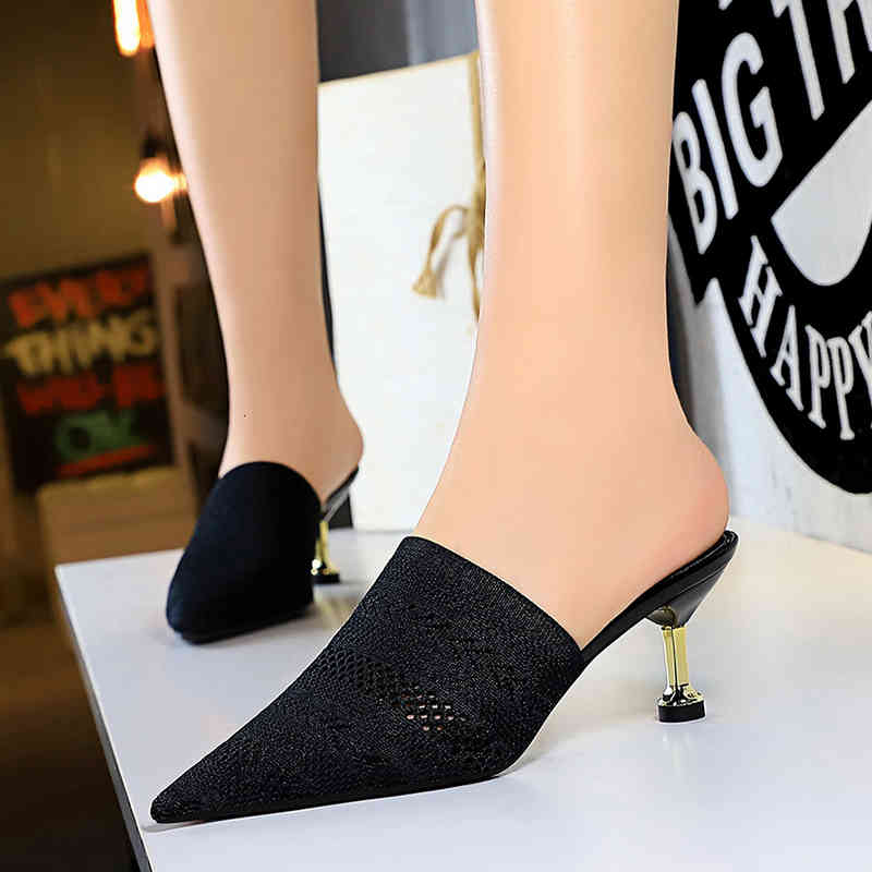 sandals korean version of retro half baotou women's slippers daily shoes high heels pointy toes hollow wool breathable 26dy, Black
sandals korean version of retro half baotou women's slippers daily shoes high heels pointy toes hollow wool breathable 26dy, Black