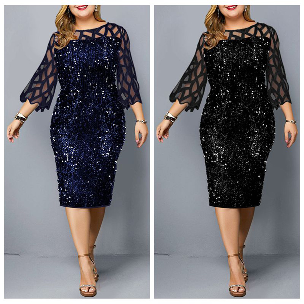 Party Dresses Sequin Plus Size Women's Dress Summer Birthday Outfit Sexy Red Bodycon Dress Wedding Evening Night Club Dress 210309