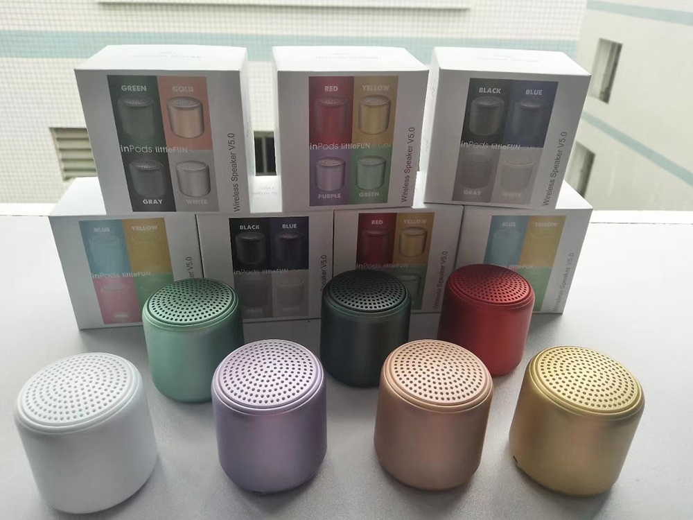 Inpods Tws BT mini Speakers with Subwoofer Wireless Portable Extra Bass Stero Waterproof Support TF Card Usb Macaron Speaker