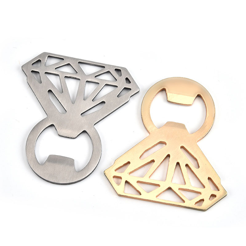 Unique Golden Dia Shaped Bottle Creative Gift Wedding Birthday Opener for Beer Wine Beverage HWE7110 Free shipping