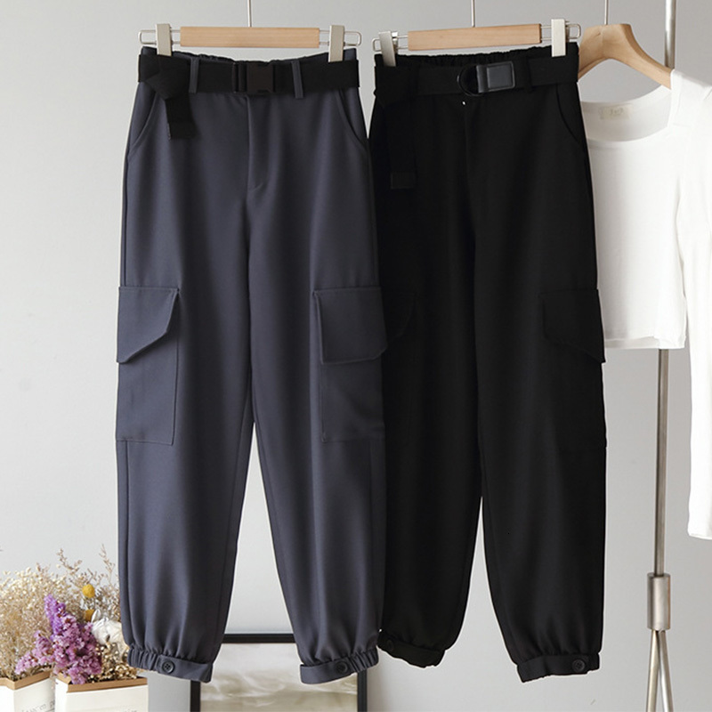 2021 Free Belt Solid Tie Feet High Waist Cargo Women Loose Ankle-length Pants Autumn New Fashion Girls Sport Female Trouser 3uhp, Gray
2021 Free Belt Solid Tie Feet High Waist Cargo Women Loose Ankle-length Pants Autumn New Fashion Girls Sport Female Trouser 3uhp, Gray