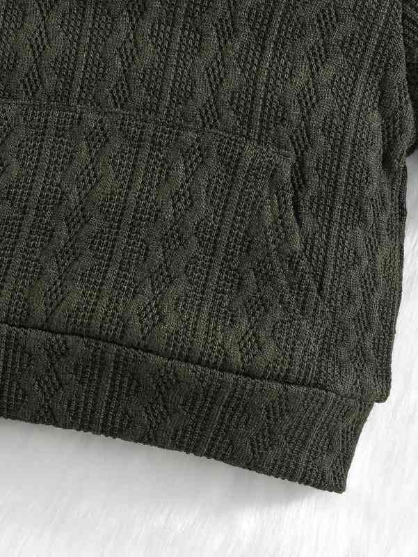 Baby Kangaroo Pocket Cable Textured Hoodie & Sweatpants SHE