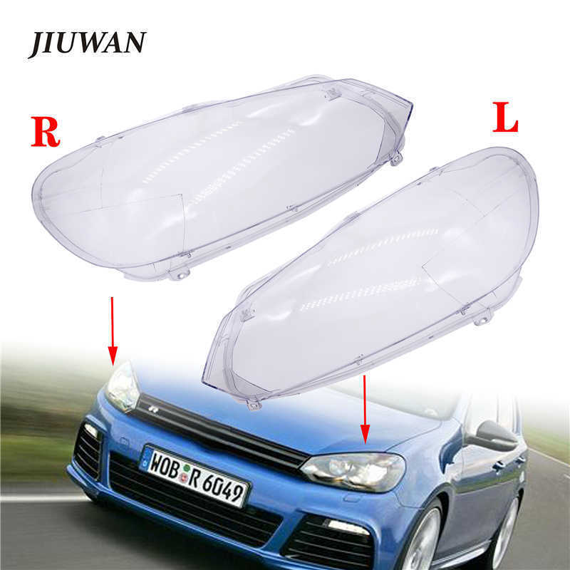 New Car 2 Pcs Front Headlight Clear Lens Dust Cover Premium Plastic Shell Auto Headlamp Accessories For Golf 6 2010-2014